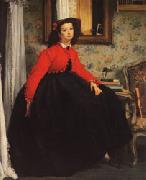 James Tissot Portrait of Mlle.L.L(or Young Girl in Red Jacket) oil painting picture wholesale